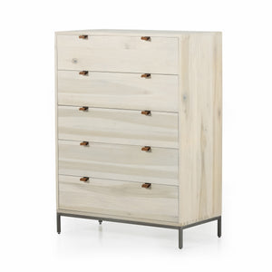 Trey 5 Drawer Dresser In Dove Poplar