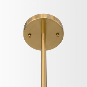 Cybill Brushed Brass w/ White Metal Shades 2-Light Chandelier