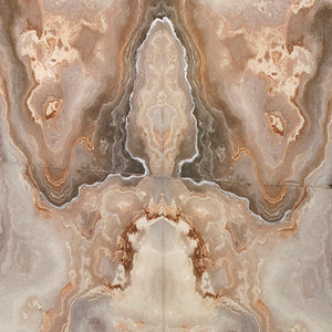 Ink Blot Faux Marble Side Table, Cream