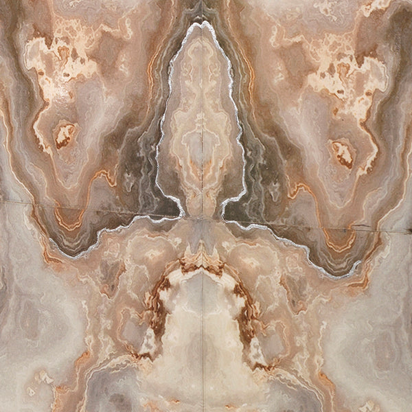 Ink Blot Faux Marble Side Table, Cream