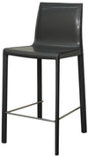 Gervin Recycled Leather Counter Stool In Anthracite