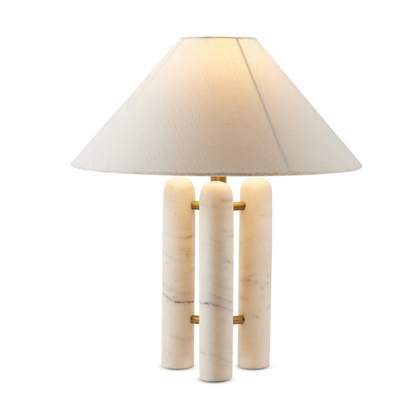 Medici Table Lamp In Chrcl And White Mrbl