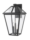 Talbot 3 Light Outdoor Wall Sconce in Black Finish