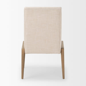 Palisades Cream Upholstery w/ Solid Wood Armless Dining Chair