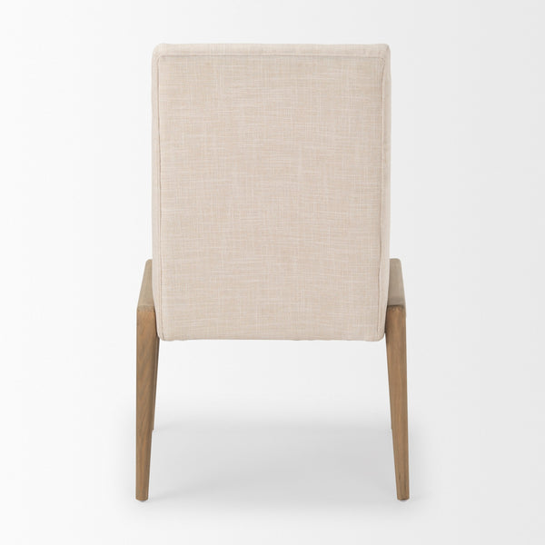 Palisades Cream Upholstery w/ Solid Wood Armless Dining Chair