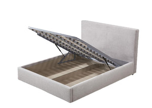 ELLA Storage KING Bed in greige tweed