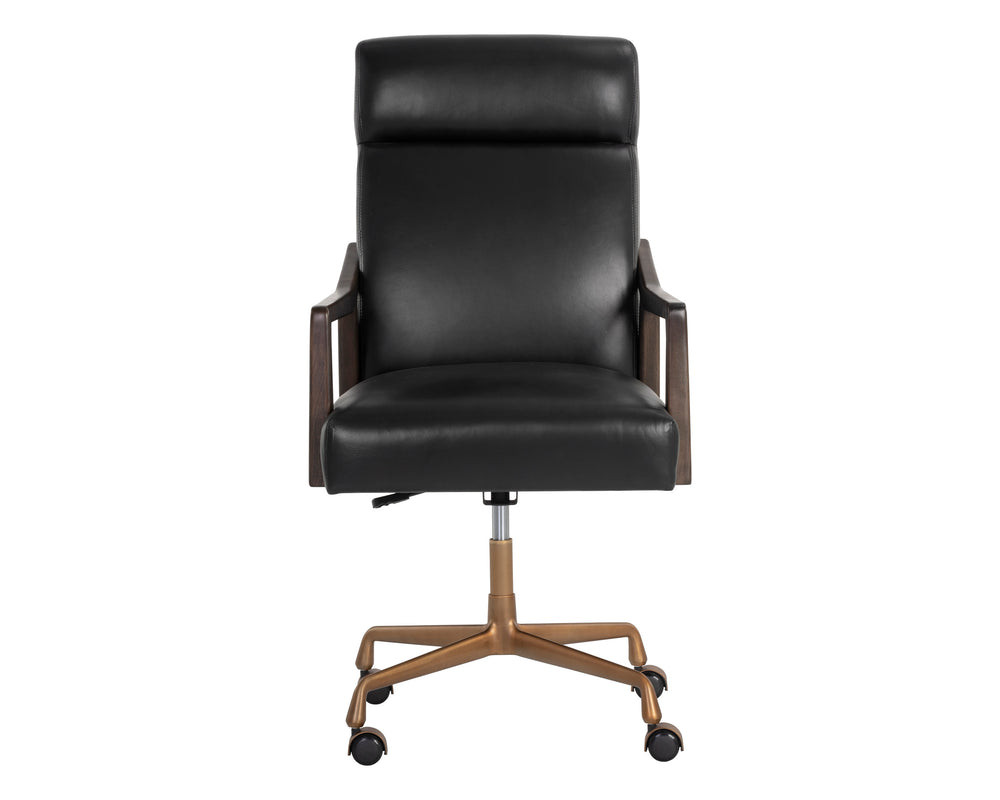 COLLIN OFFICE CHAIR - BROWN - CORTINA BLACK LEATHER