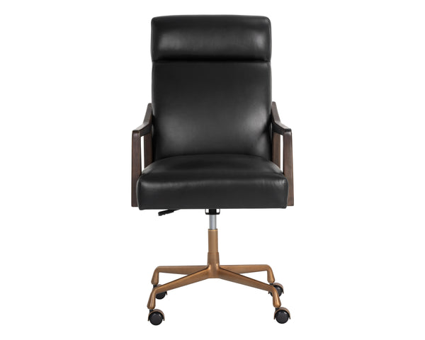 COLLIN OFFICE CHAIR - BROWN - CORTINA BLACK LEATHER