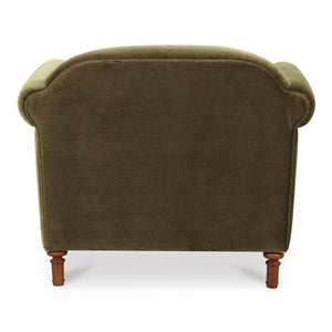Harmony Accent Chair in Dark Green Faux Mohair