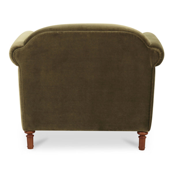 Harmony Accent Chair in Dark Green Faux Mohair
