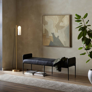 Brickel Backless Bench In Heirloom Black