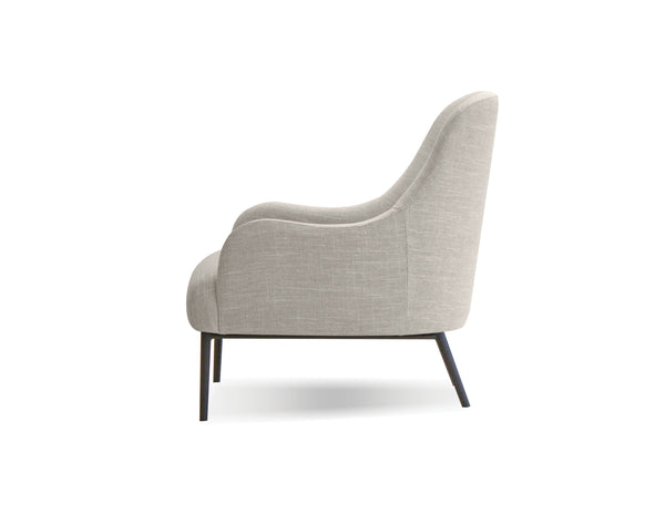 Swoon Lounge Chair in light grey with black legs