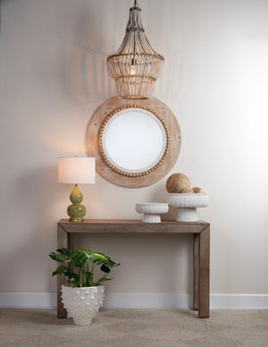 Blanca Wood Beaded 1-Light Chandelier