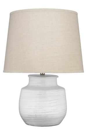 Trace Ceramic Table Lamp with Linen Shade