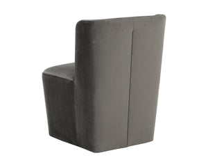 AMITA WHEELED DINING CHAIR - PICCOLO PEBBLE