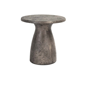 Collins Outdoor Round Accent Table - Dark Gray