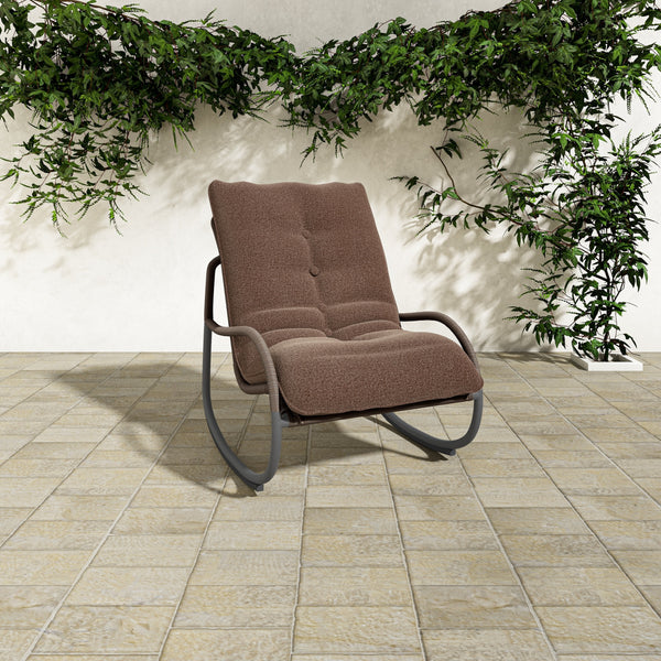 Moe's Lyra Outdoor Rocking Chair in Brown