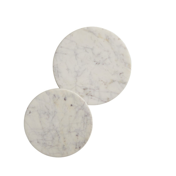 Mabel Nesting End Tables - Veined White Marble