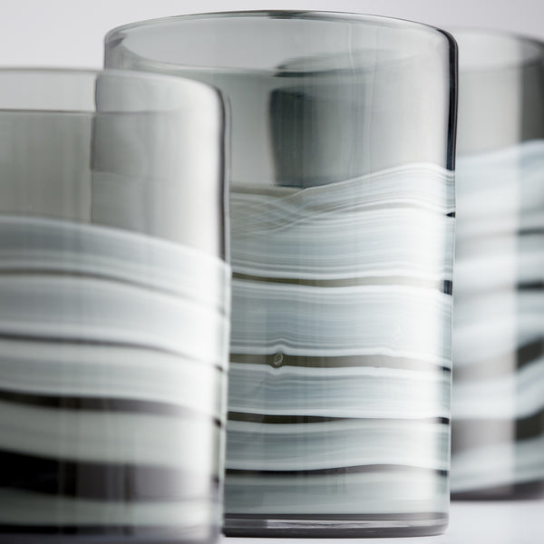 Torrent Vase in White and Silver