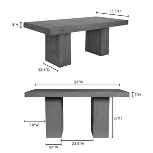 Aurelius 2 Outdoor Dining Table in Grey