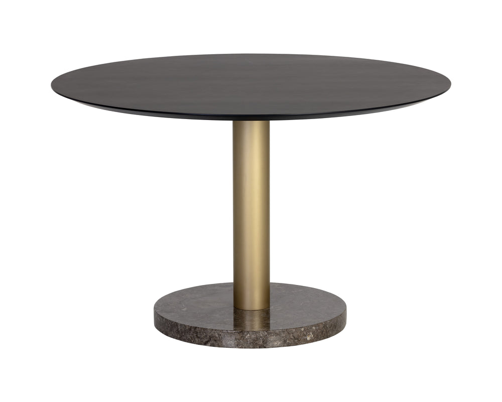 Monaco Dining Table - Gold - Grey Marble / Charcoal Grey - 48"