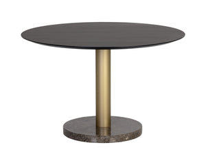 Monaco Dining Table - Gold - Grey Marble / Charcoal Grey - 48"