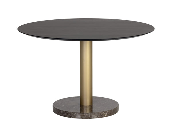 Monaco Dining Table - Gold - Grey Marble / Charcoal Grey - 48"