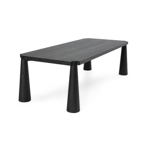 Atrop Solid Oak Dining Table - Ink Black Finish