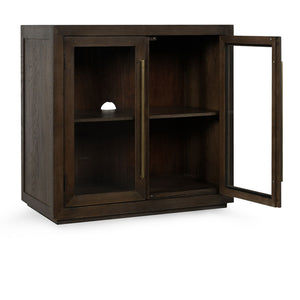 Bradley Solid Wood 2-Door Cabinet with Antique Brass Hardware