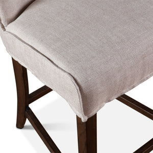 Buddy 20" Off-White Linen Counter Chair, Dark Legs