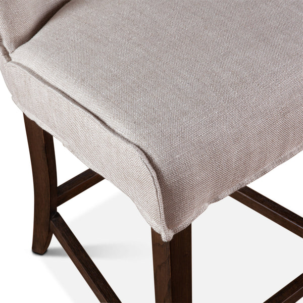 Buddy 20" Off-White Linen Counter Chair, Dark Legs