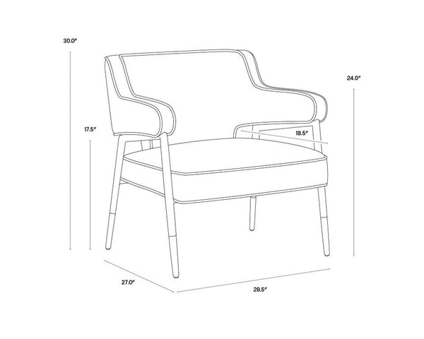 DEROME LOUNGE CHAIR - POLO CLUB STONE