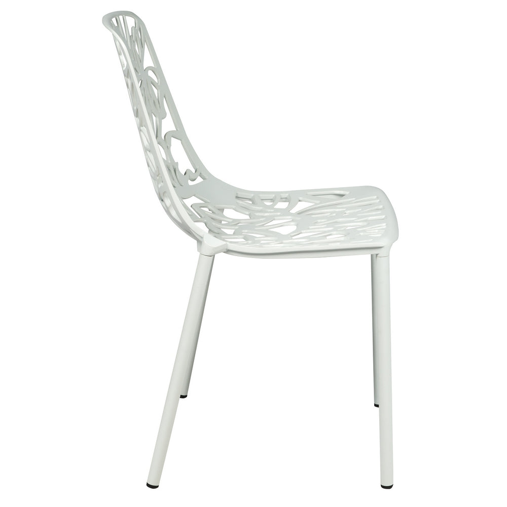 ORO ALUMINUM CHAIR (ARMLESS) - WHITE