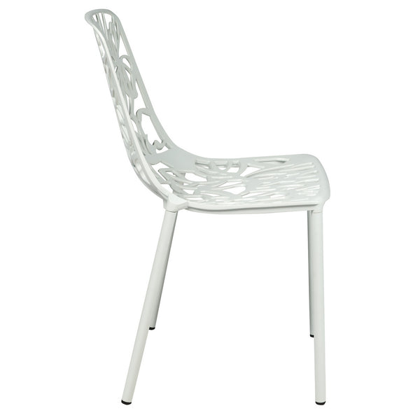 ORO ALUMINUM CHAIR (ARMLESS) - WHITE