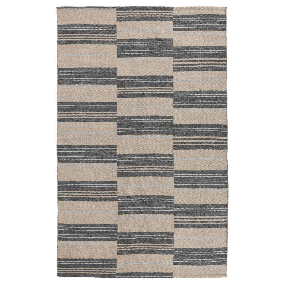 Classic Home Colton Stripe Rug Charcoal 5'x8' - Indoor/Outdoor