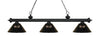 Riviera 3 Light Billiard Light in Matte Black Finish