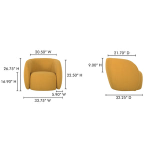 Moe's Rae Outdoor Accent Chair in Deep Yellow