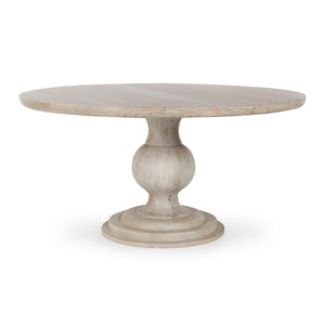 Hera Solid Wood Round Dining Table with Pedestal Base