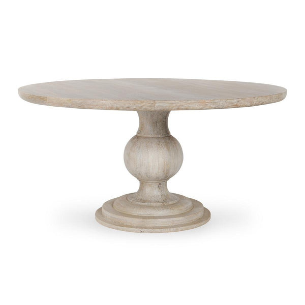 Hera Solid Wood Round Dining Table with Pedestal Base