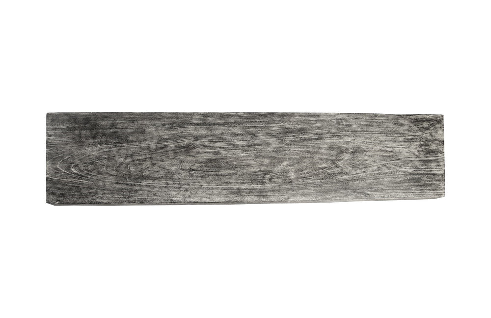 Wood Console Table, Metal U Legs, Grey Stone