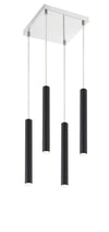 Forest 4 Light Island/Billiard in Matte Black Finish