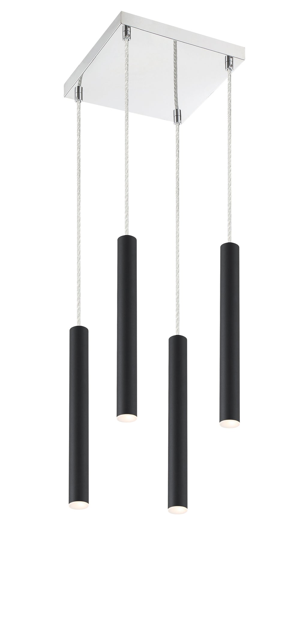 Forest 4 Light Island/Billiard in Matte Black Finish