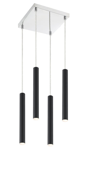 Forest 4 Light Island/Billiard in Matte Black Finish