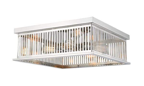 Camellia 4 Light Flush Mount in Polished Nickel Finish