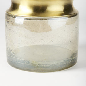 Adriatic II Large Brushed Gold Metal Glass Vase