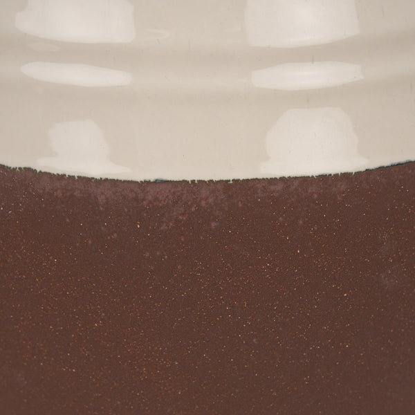 Tryna Large Beige w/ Matte Brown Ceramic Vase