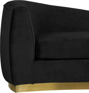 Crystal Chaise In Black Velvet and Gold