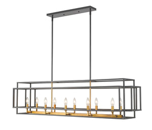 Titania 10 Light Island/Billiard in Bronze + Olde Brass Finish