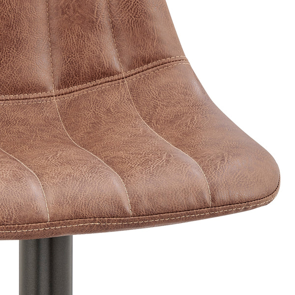 Robert KD PU Gaslift Swivel Bar Stool, Umber Brown