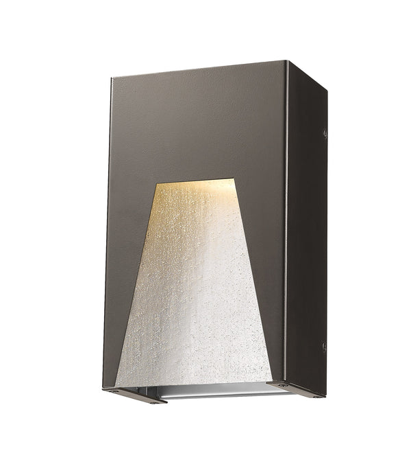 Millenial 1 Light Outdoor Wall Light in Bronze Silver Finish